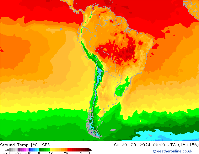 Topraküstü en düşük Sıc. GFS Paz 29.09.2024 06 UTC