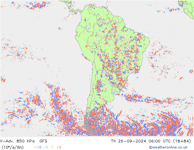 V-Adv. 850 hPa GFS jeu 26.09.2024 06 UTC