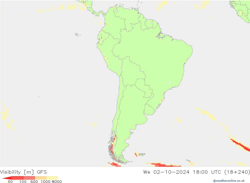 Visibility GFS We 02.10.2024 18 UTC