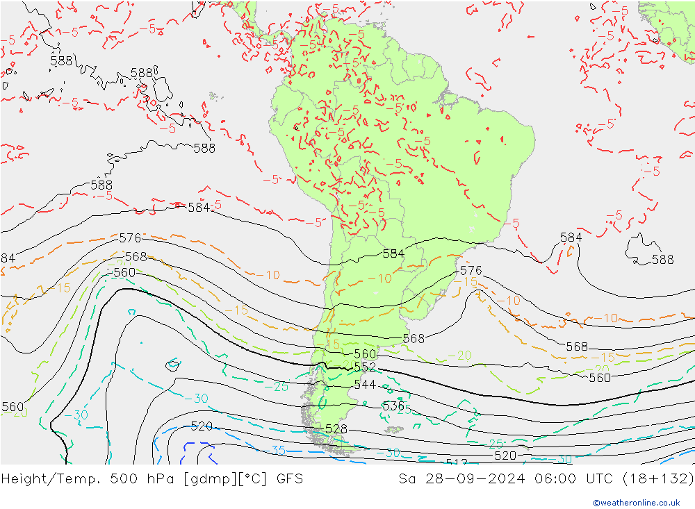 Z500/Rain (+SLP)/Z850 GFS Sa 28.09.2024 06 UTC