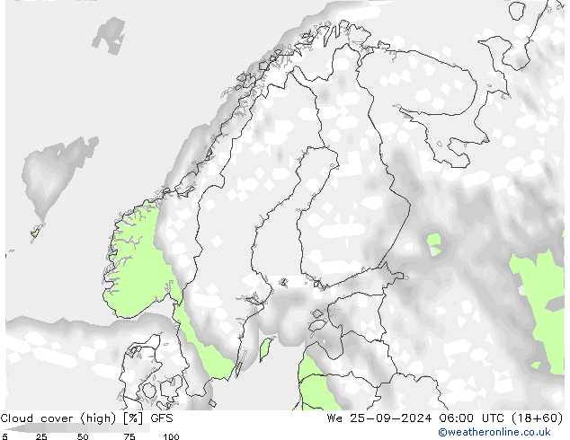 Nubi alte GFS mer 25.09.2024 06 UTC