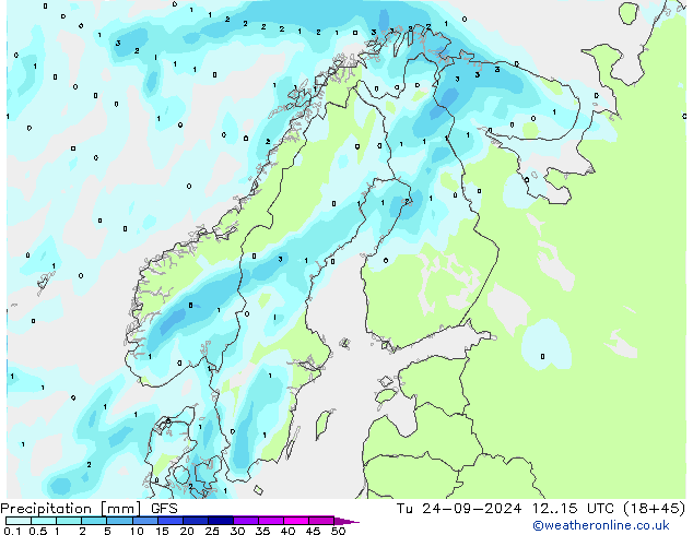 Precipitazione GFS mar 24.09.2024 15 UTC