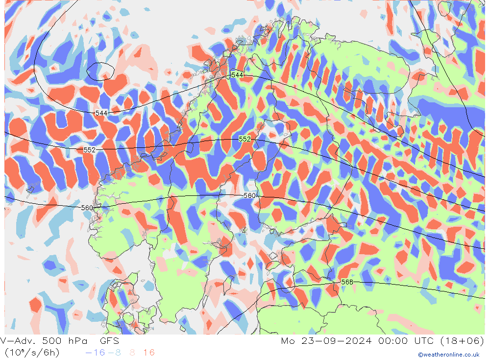 V-Adv. 500 hPa GFS Mo 23.09.2024 00 UTC