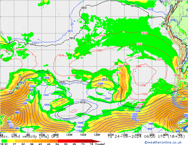 Max. wind velocity GFS Ter 24.09.2024 06 UTC