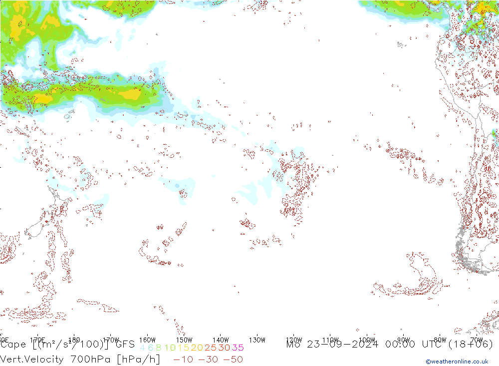 Cape GFS lun 23.09.2024 00 UTC