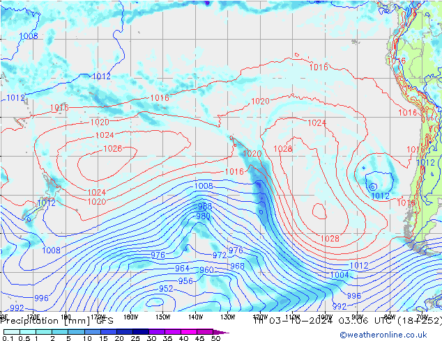 precipitação GFS Qui 03.10.2024 06 UTC