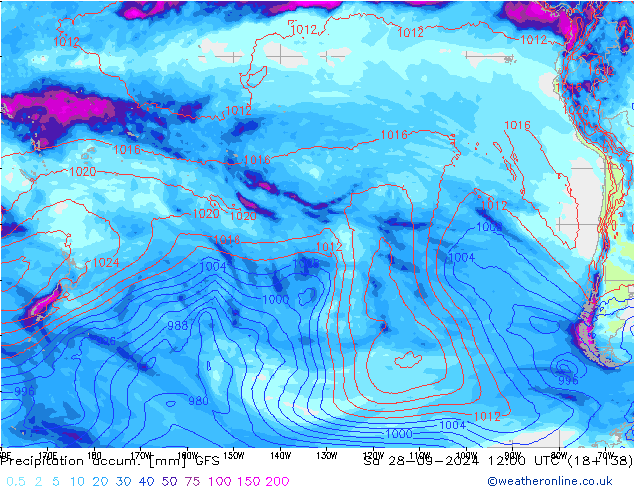 Precipitation accum. GFS So 28.09.2024 12 UTC