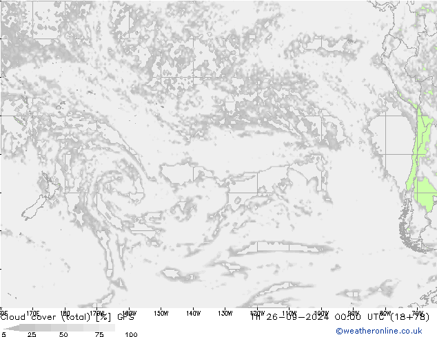 Cloud cover (total) GFS Th 26.09.2024 00 UTC