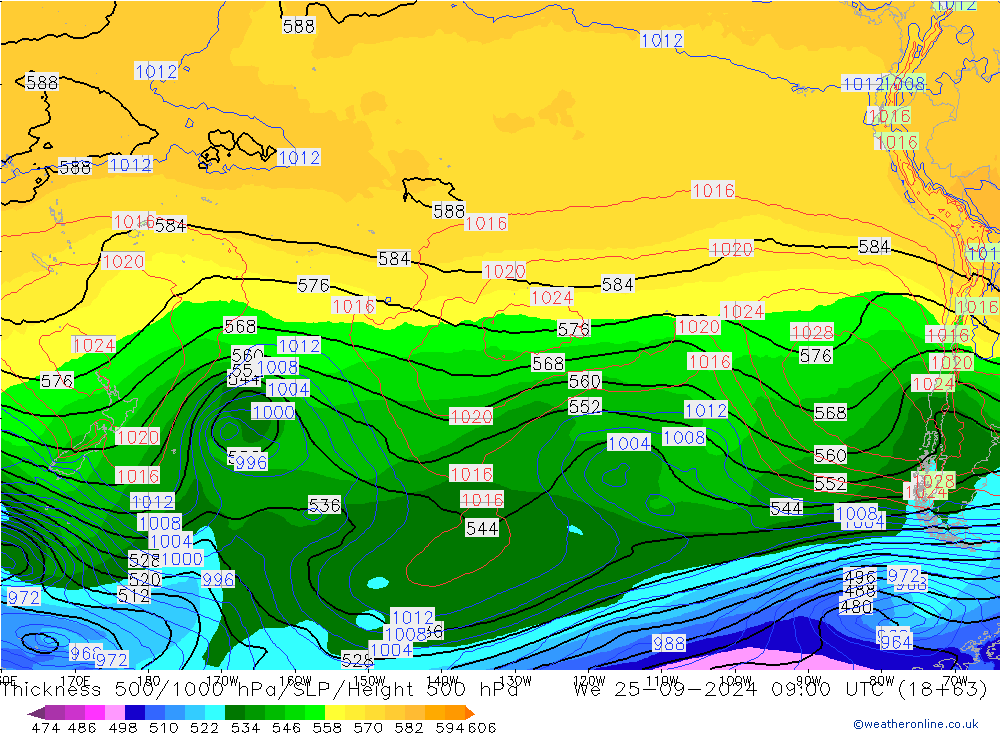 Thck 500-1000hPa GFS September 2024