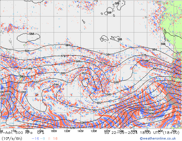 V-Adv. 500 hPa GFS dom 22.09.2024 18 UTC