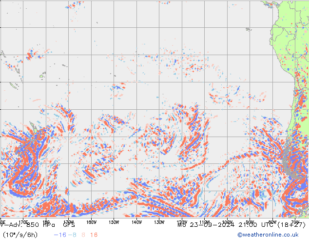 V-Adv. 850 hPa GFS lun 23.09.2024 21 UTC