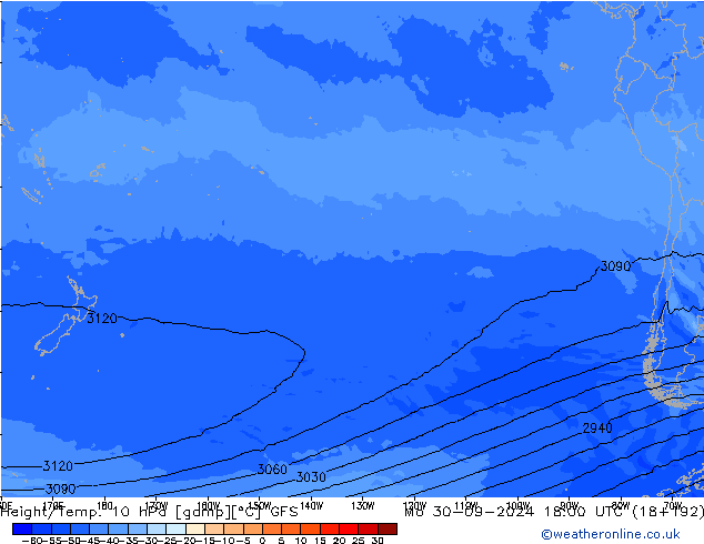 Height/Temp. 10 hPa GFS Mo 30.09.2024 18 UTC