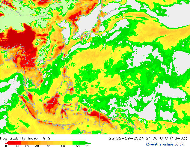 Fog Stability Index GFS Su 22.09.2024 21 UTC