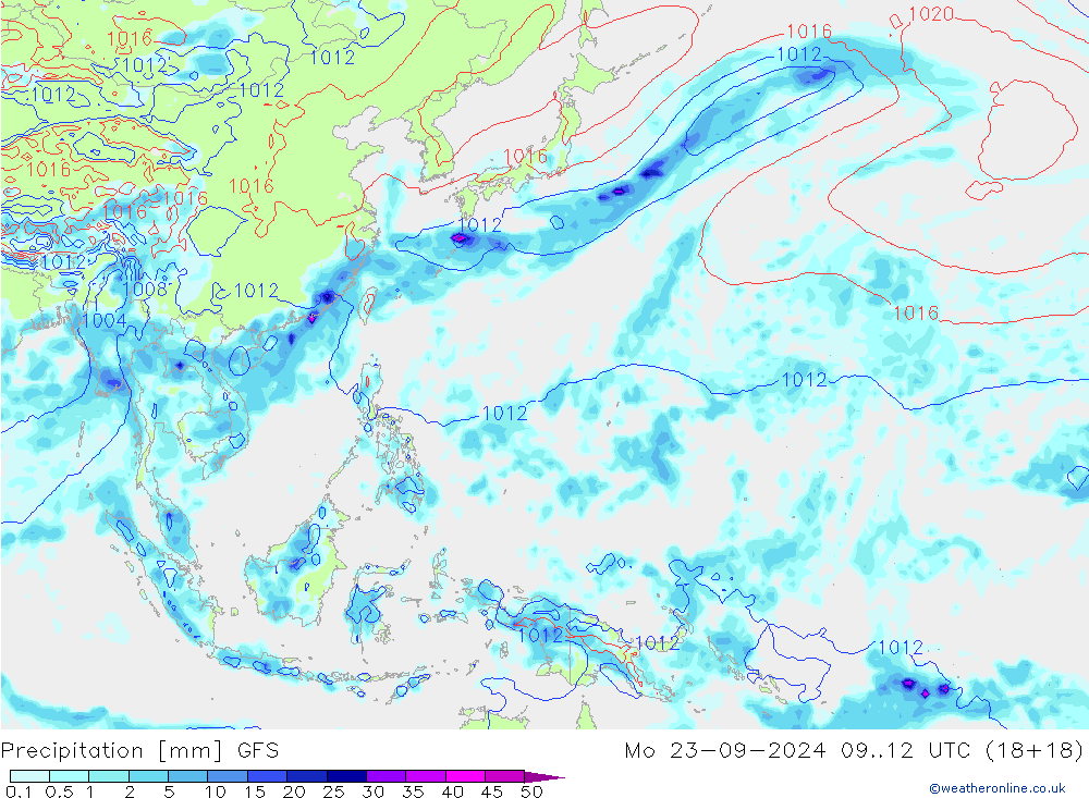 Neerslag GFS ma 23.09.2024 12 UTC