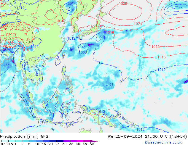 Precipitation GFS We 25.09.2024 00 UTC