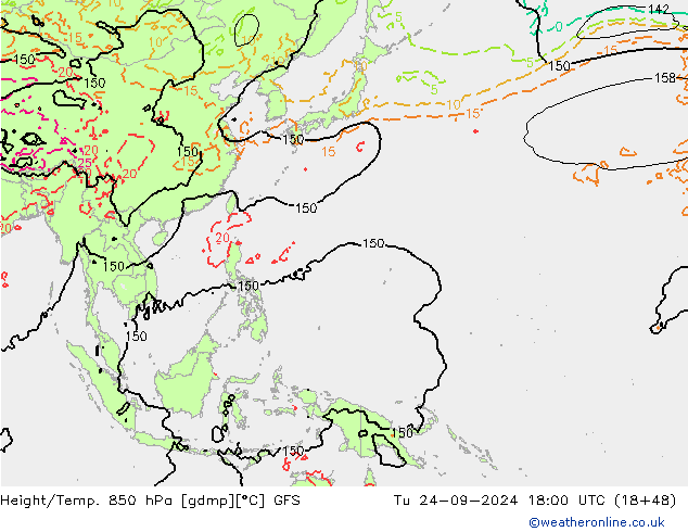 Z500/Rain (+SLP)/Z850 GFS mar 24.09.2024 18 UTC