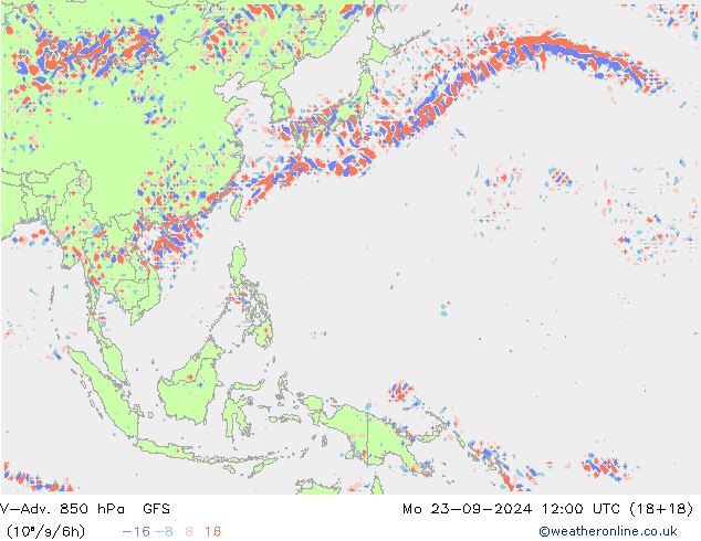 V-Adv. 850 hPa GFS ma 23.09.2024 12 UTC