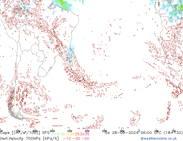 Cape GFS сб 28.09.2024 06 UTC