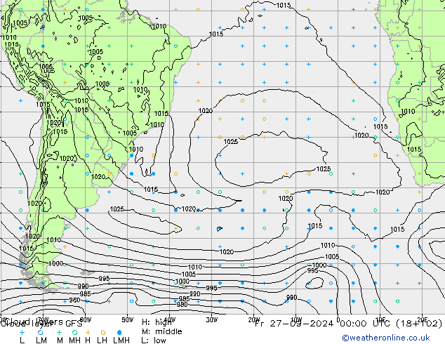 Cloud layer GFS Fr 27.09.2024 00 UTC