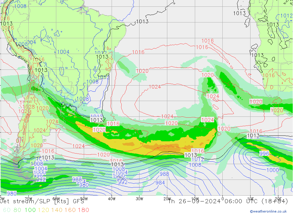 Courant-jet GFS jeu 26.09.2024 06 UTC