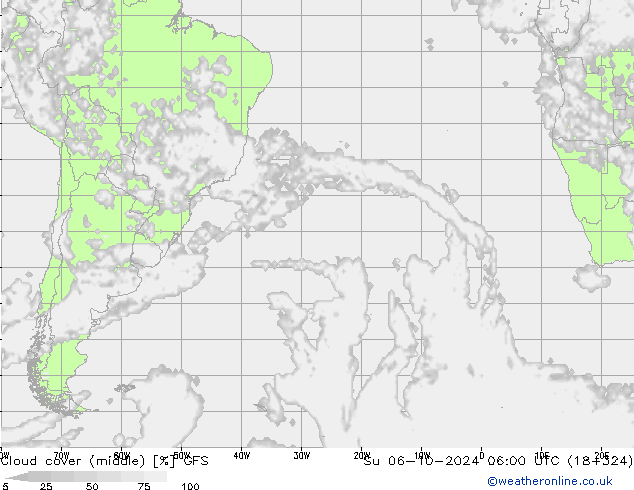 nuvens (médio) GFS Dom 06.10.2024 06 UTC