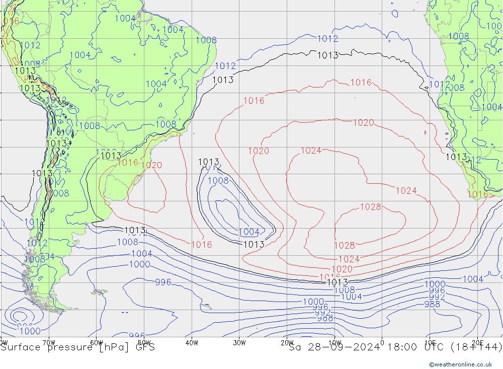 Yer basıncı GFS Cts 28.09.2024 18 UTC