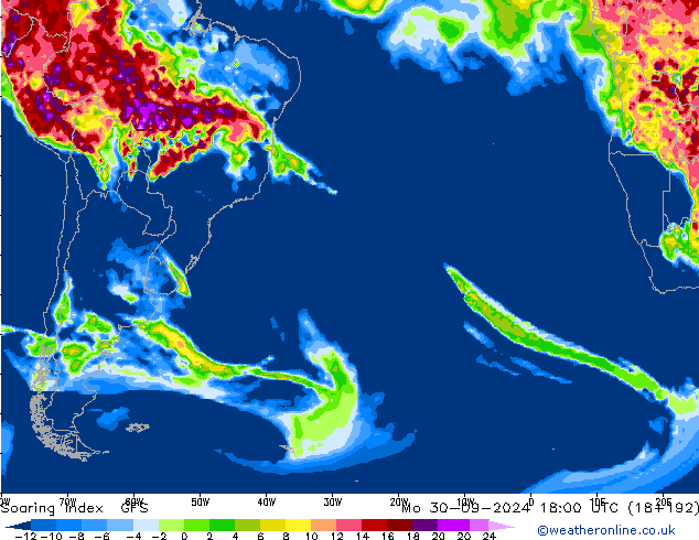 Soaring Index GFS lun 30.09.2024 18 UTC