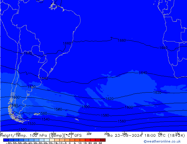 Géop./Temp. 100 hPa GFS lun 23.09.2024 18 UTC