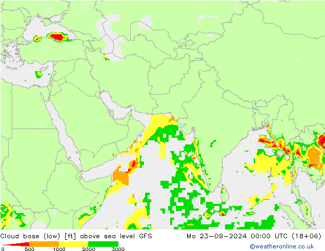 Cloud base (low) GFS lun 23.09.2024 00 UTC