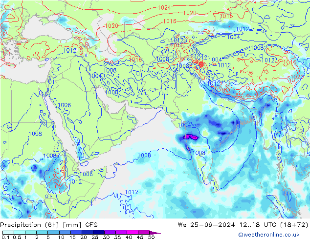 Z500/Regen(+SLP)/Z850 GFS wo 25.09.2024 18 UTC