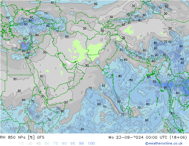 Humedad rel. 850hPa GFS septiembre 2024