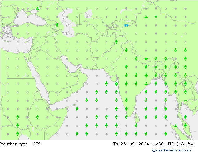 Weather type GFS Čt 26.09.2024 06 UTC