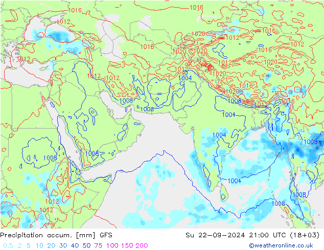 Précipitation accum. GFS dim 22.09.2024 21 UTC