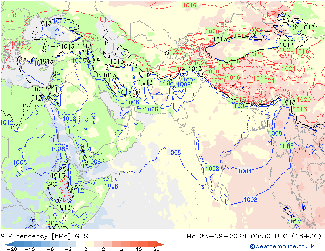 Druktendens (+/-) GFS ma 23.09.2024 00 UTC