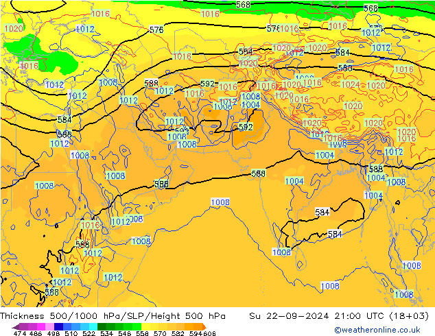 Thck 500-1000hPa GFS wrzesień 2024