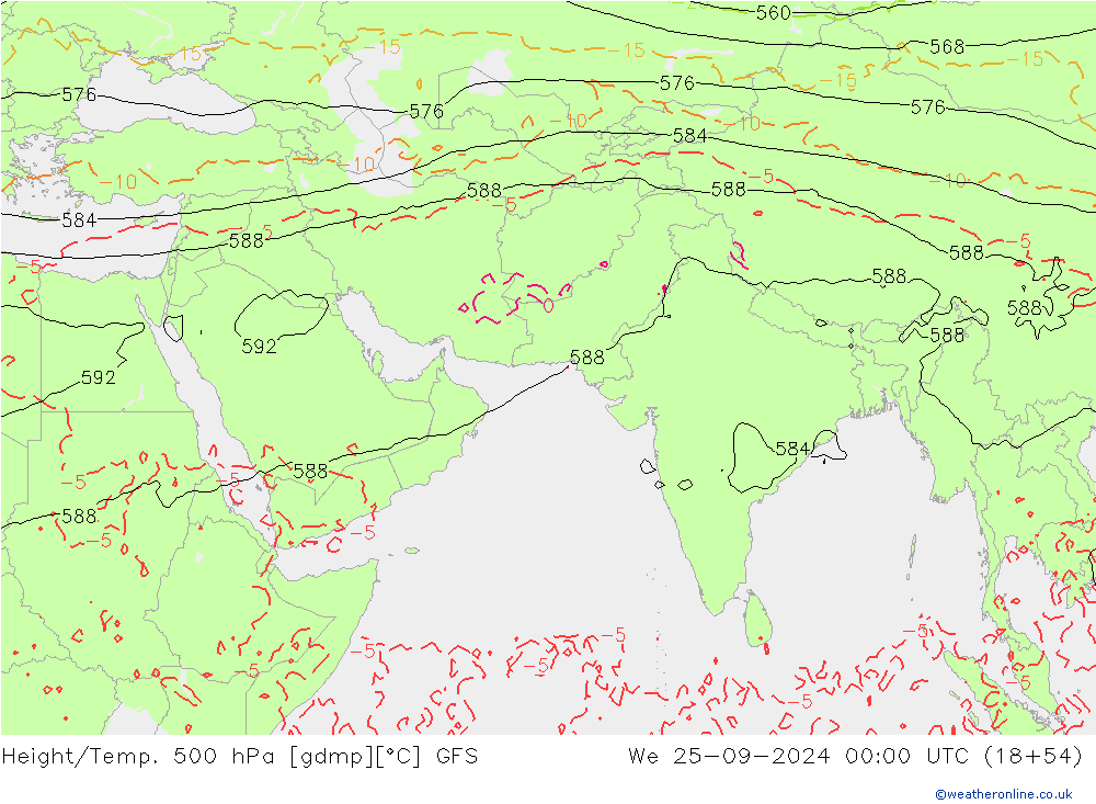 Z500/Rain (+SLP)/Z850 GFS ср 25.09.2024 00 UTC