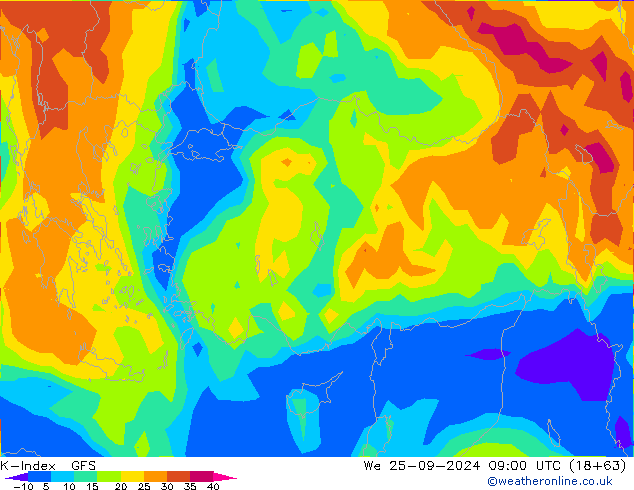 K-Index GFS Qua 25.09.2024 09 UTC