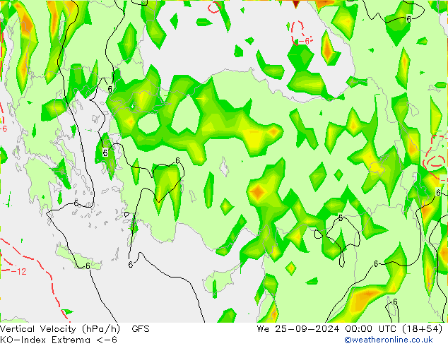 Convection-Index GFS ср 25.09.2024 00 UTC