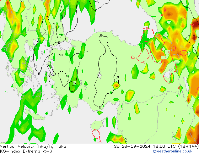 Convection-Index GFS sab 28.09.2024 18 UTC