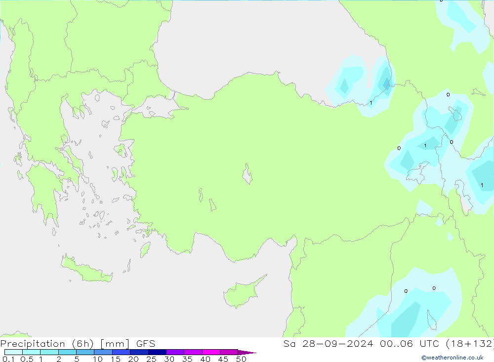 Precipitação (6h) GFS Sáb 28.09.2024 06 UTC