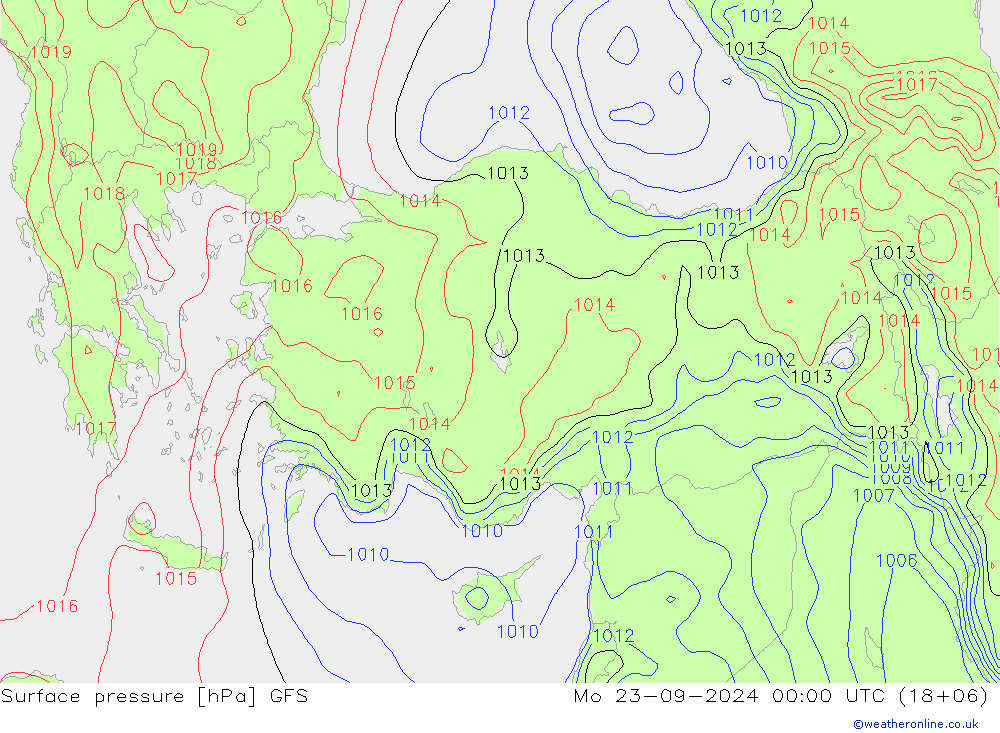 pressão do solo GFS Seg 23.09.2024 00 UTC