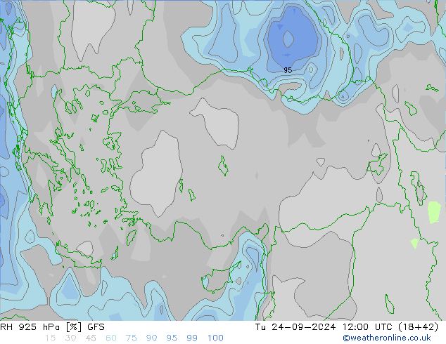 RH 925 hPa GFS  24.09.2024 12 UTC