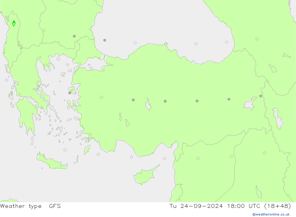 Weather type GFS Tu 24.09.2024 18 UTC