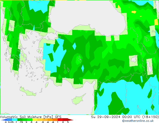 Volumetric Soil Moisture GFS Su 29.09.2024 00 UTC