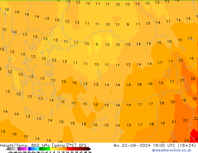 Z500/Rain (+SLP)/Z850 GFS  23.09.2024 18 UTC