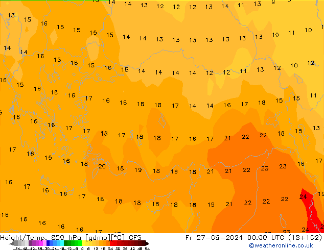 Z500/Rain (+SLP)/Z850 GFS пт 27.09.2024 00 UTC