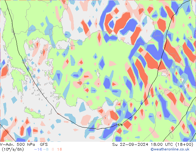 V-Adv. 500 hPa GFS nie. 22.09.2024 18 UTC