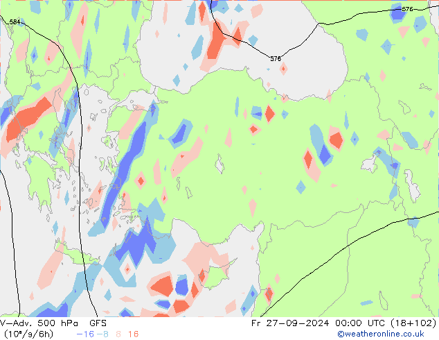 V-Adv. 500 hPa GFS Fr 27.09.2024 00 UTC