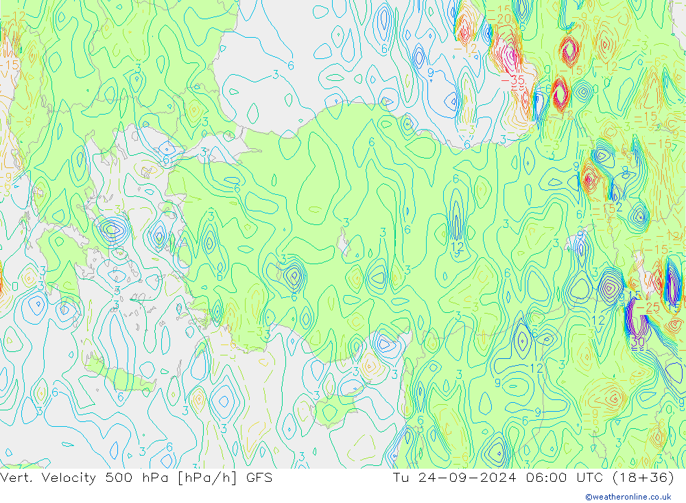 Vert. Velocity 500 гПа GFS вт 24.09.2024 06 UTC