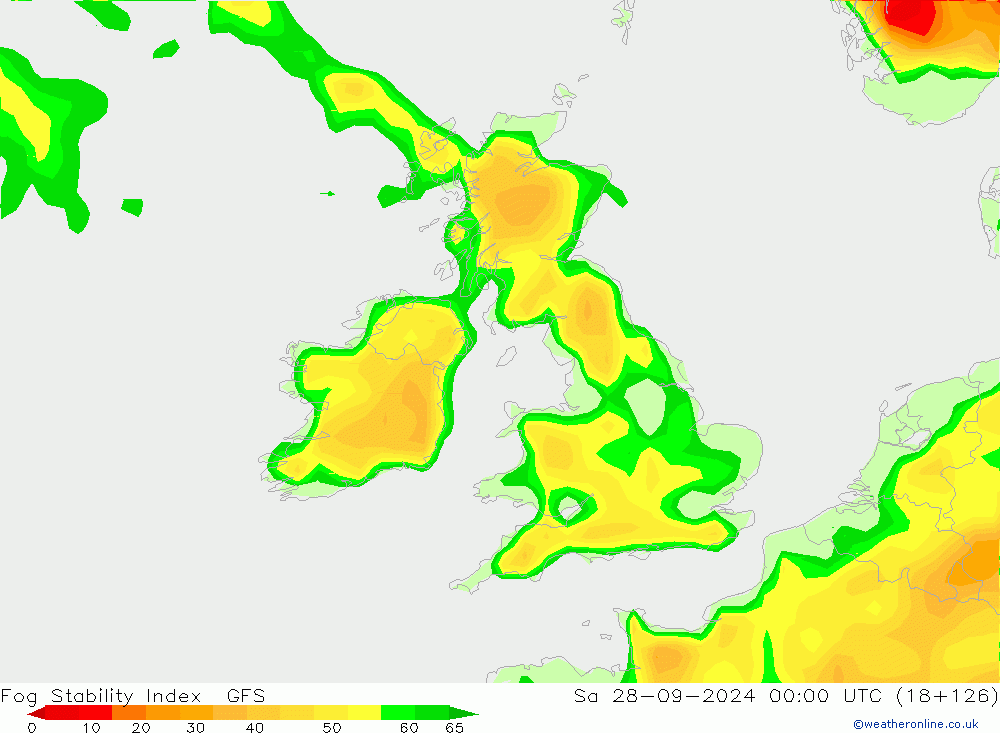 Fog Stability Index GFS so. 28.09.2024 00 UTC